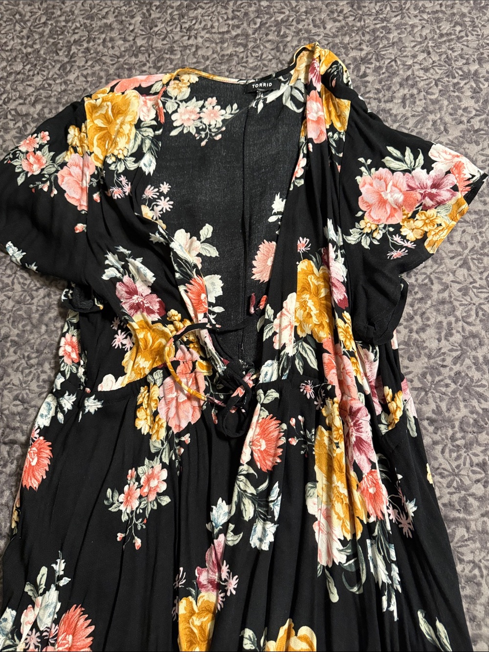 Torrid Black Floral Kimono.